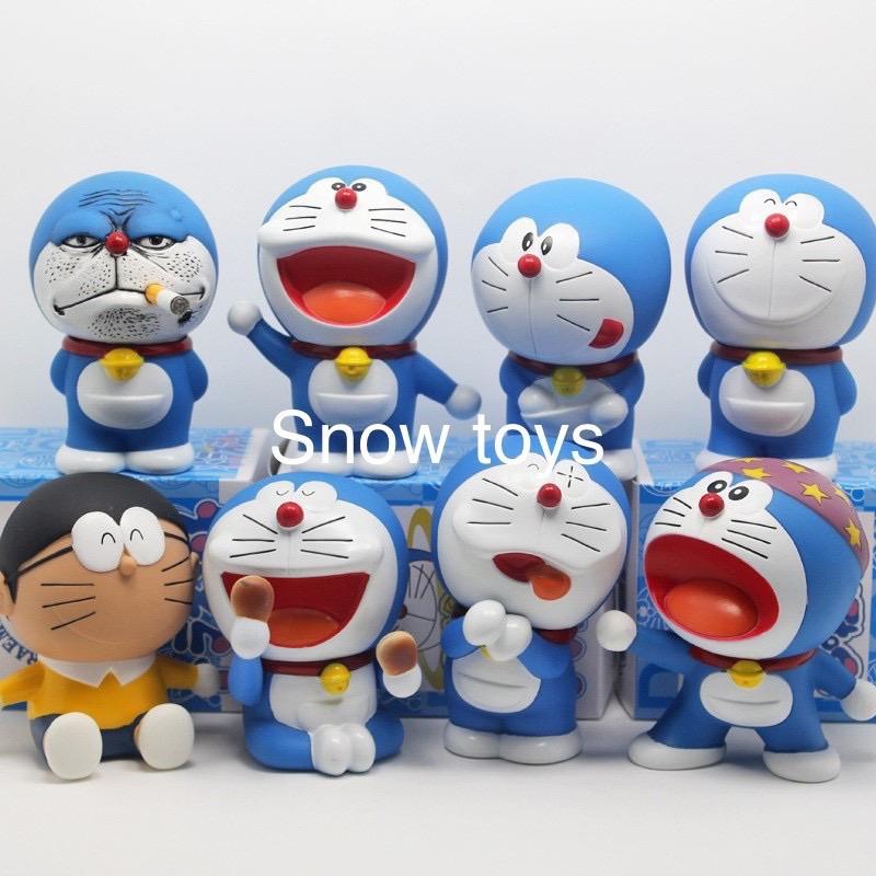 Mô hình mèo ú Doraemon Doremon Nobita bánh rán đa sắc thái trang trí nhà cửa, bàn làm việc bàn học, tủ sách, taplo ô tô, quà tặng