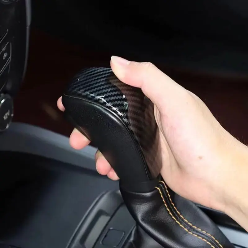 Premium Carbon Fiber Gear Shift Knob Cover for Ford Ranger 2015-2018 - Durable ABS, Easy Install, Sleek Black Trim Accessory 2