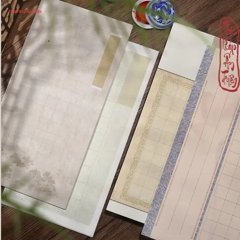 giấy tuyên chỉ luyện thư pháp 14 Mẫu Giấy Xuyến Chỉ Kẻ Ô Quốc Phong Toàn Đồ Viết Chữ Cổ Phong Bán Sinh Bán Thục Xuyến . 0