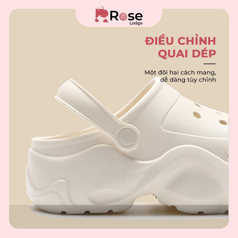 Dép sục EVA nữ dễ thương, đế dày tăng chiều cao, kiểu dáng mũi kín, chống trượt, chống mùi, thiết kế hoạt hình, phù hợp đi ngoài trời mùa hè. 2