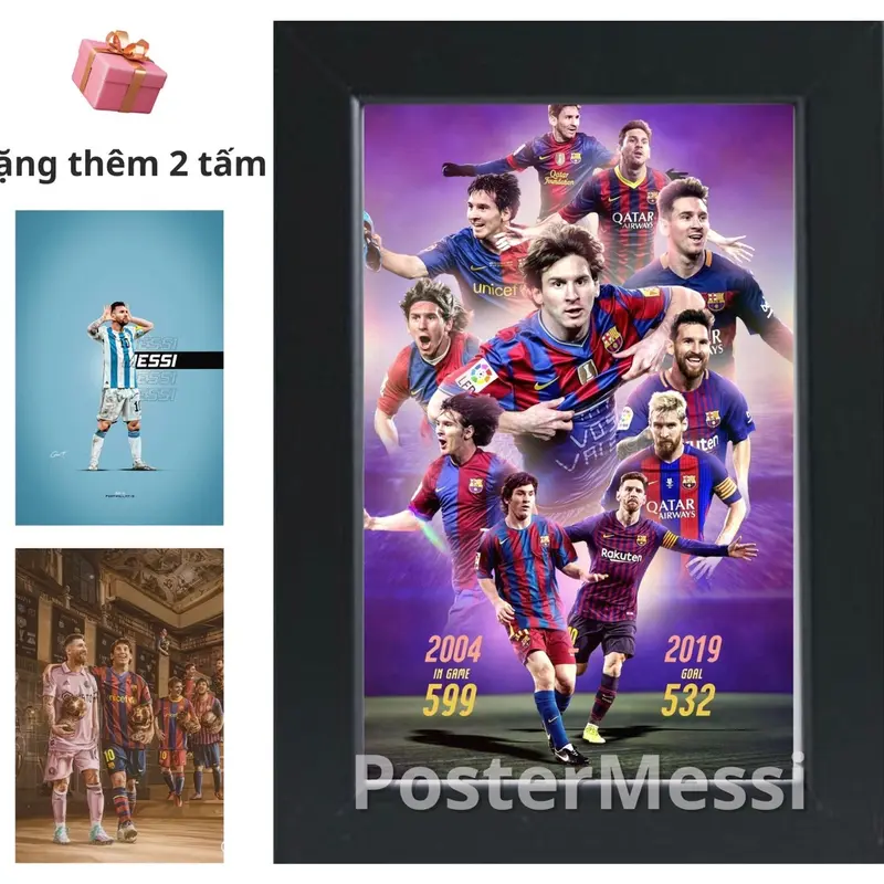 Khung ảnh Poster Lionel Messi kích thước A5(28x24cm) cực đẹp dành cho anh em trang trí phòng ốc cực đẹp 6