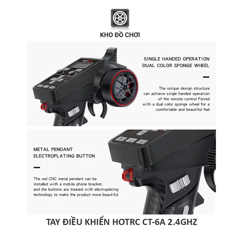 Tay điều khiển HotRC CT6A 2.4Ghz (6 Kênh) 7