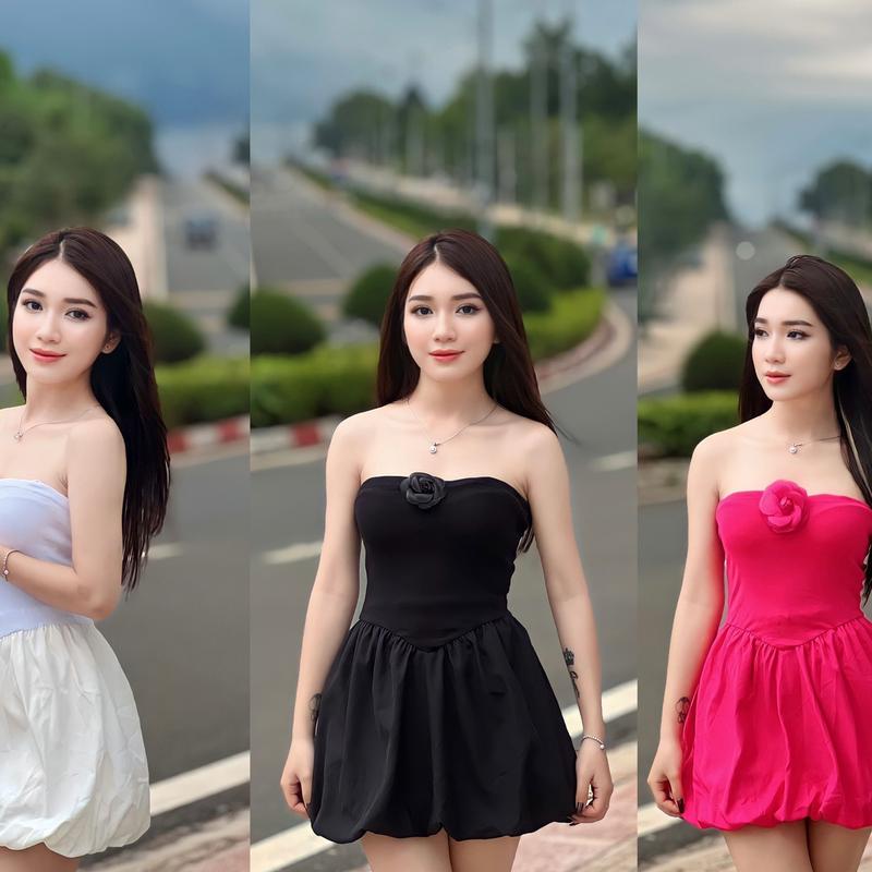 Sét jum bí kèm quần 3 màu by Nguyễn Thảo M12 Kem Nữ