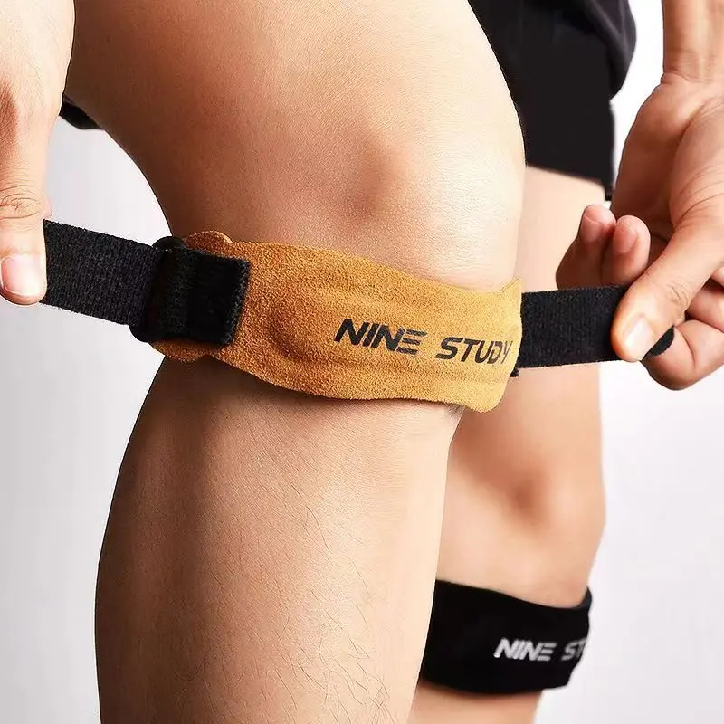 Cowhide Running Patella Belt Professional Sports Menisci Kneecap Male Skipping Rope Basketball Badminton Patella Protective Belt Female