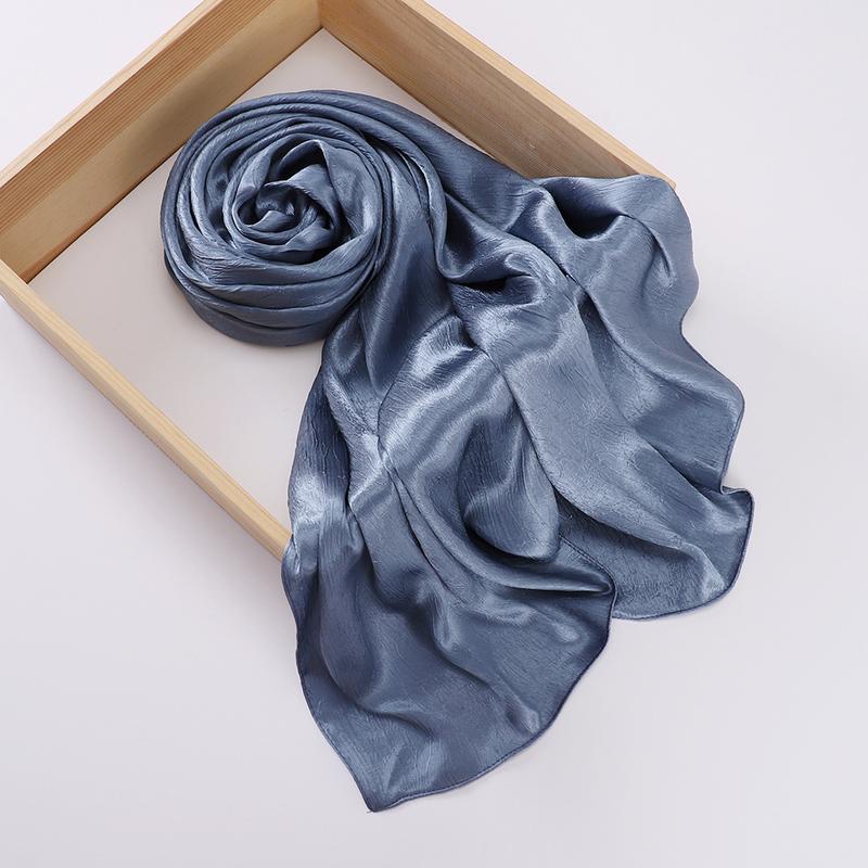 Product Introduction of Pashmina hijab Malaysia New Artificial Silk Silky Satin Scarf Women's Shawl Toe Cap Headscarf 32