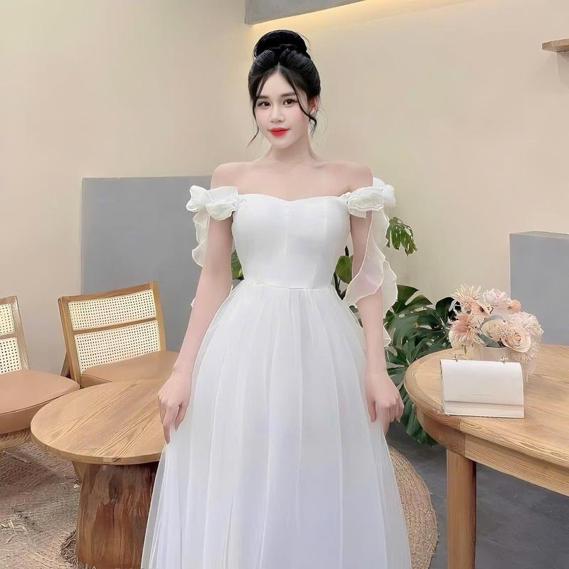 ĐẦM XOÈ ,ĐẦM LƯỚI,ĐẦM ĐI TIỆC,ĐẦM ĐI CHƠI CỰC XINH CHO NỮ Women Voi Voan Kim Tuyến Dress 5