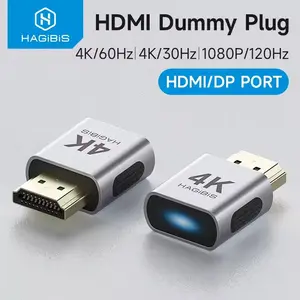 Hagibis 4K HDMI Dummy Plug DisplayPort EDID Emulator Plug Headless Adapter Virtual Display Emulator 4K@60Hz 2K@60Hz 1080P@120Hz
