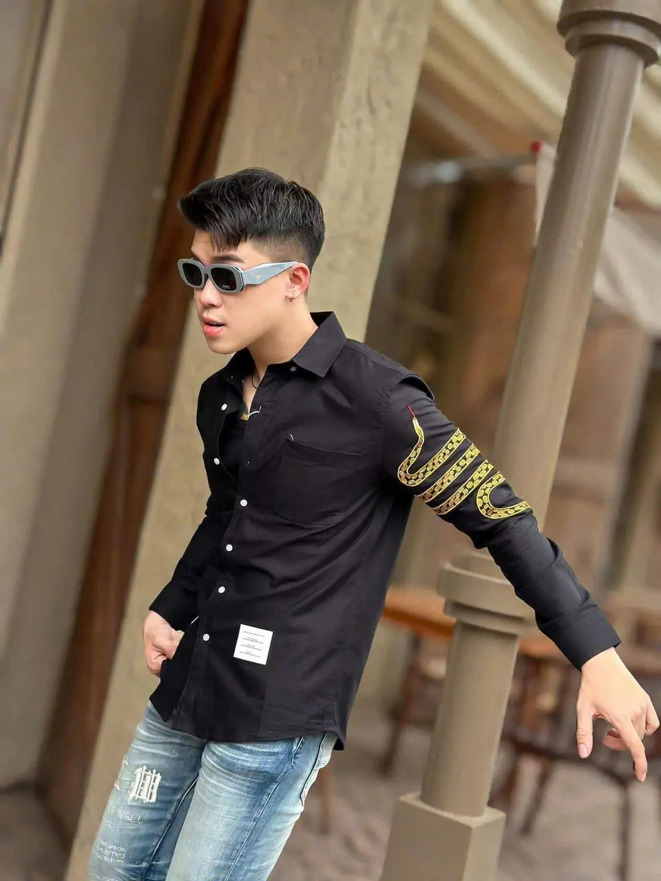 Áo sơ mi nam dài tay in họa tiết nổi ,chất vải cotton xịn thoáng mát phong cách trẻ trung mẫu mới cao cấp Menswear