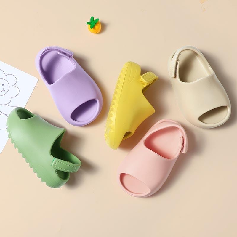  Dép  siêu nhẹ dáng bánh mỳ có quai dán đế chống trơn trượt phong cách hàn quốc cho bé 