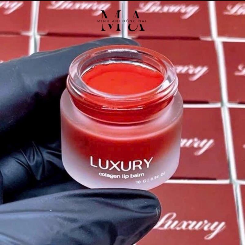  ￼Son Dưỡng Lựu Đỏ Luxury - Dưỡng Kích Màu Môi Sau Xăm Hũ 10g . 