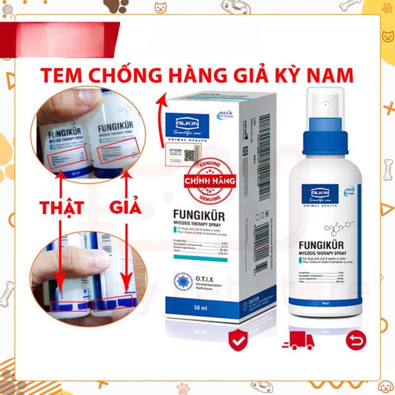   CHÍNH HÃNG KỲ NAM PP Xịt trị Viêm Nấm ALKIN FUNGIKUR 50ML cho Thú Cưng 