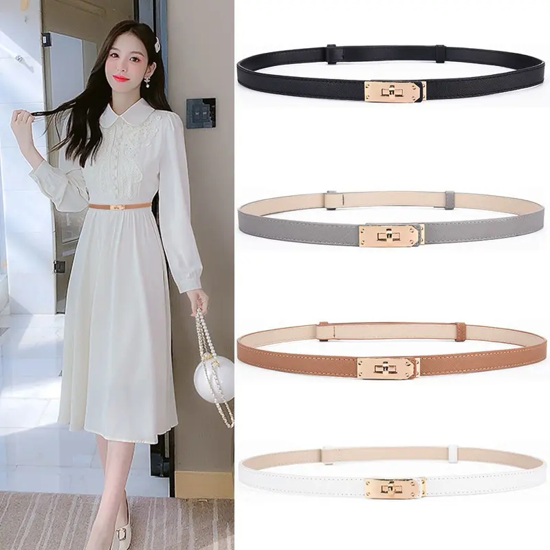 Thắt lưng nữ H.M khoá tròn mạ vàng sang chảnh 0