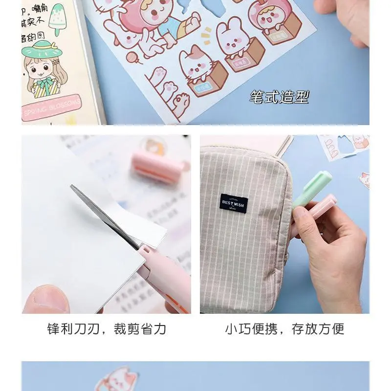 Kéo gấp, mini đầy màu sắc, để cắt lều cầm tay, Dao khắc mini, Dao cắt tiện ích để cắt giấy 4