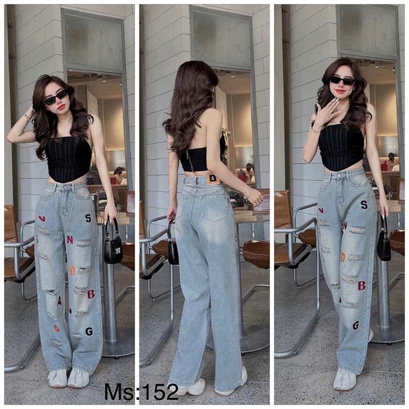 QUẦN JEAN DÁNG XUÔNG BẢNG CHỮ CÁI HÀNG LOẠI 1