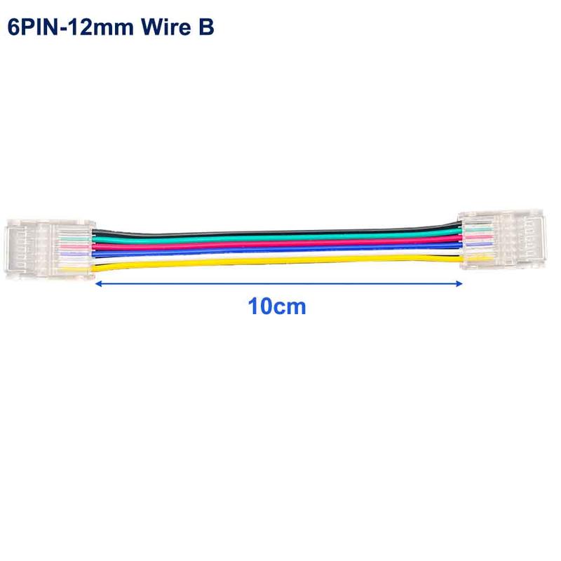 5PCS/lot 12mm 6PIN L/L1 Shape Free Soldering Wire Terminal Connector for 5IN1 RGB+CCT RGB+CW LED Strip Light 6 PIN Connector 3