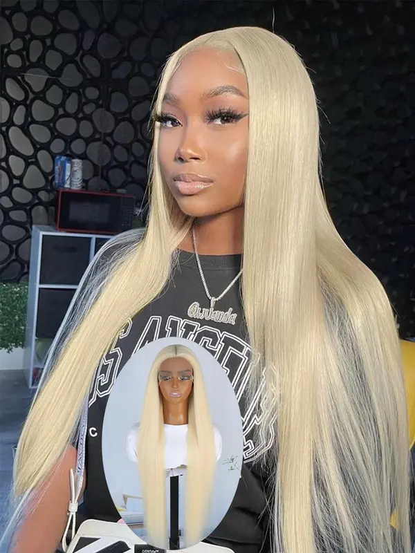 32 Inch Long Straight Wigs for Women, Gorgeous Fluffy Wigs without Bangs, Synthetic Lace Front Wigs for Party, Daily Use 0