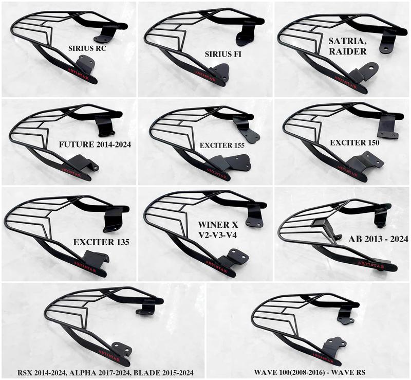 Baga Cảng sau phượt kiểu Givi các dòng xe Exciter Winner X Alpha Future Rsx AB Sirius Si fi Raider Satria hãng Artistar Phụ Kiện Phụ Tùng xemay ba ga