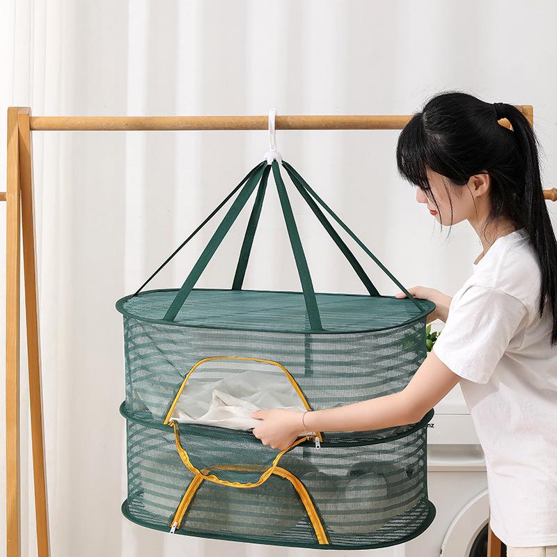Clothes Basket Clothes Drying Net Pocket Household Tile Cashmere ...