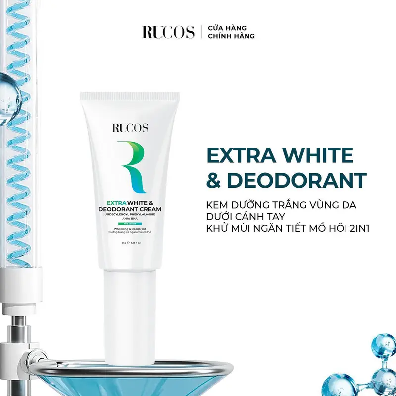 Extra White & Deodorant Cream - Kem dưỡng vùng da dưới cánh tay 35g - Rucos kem nách ngăn mùi cơ thể 2
