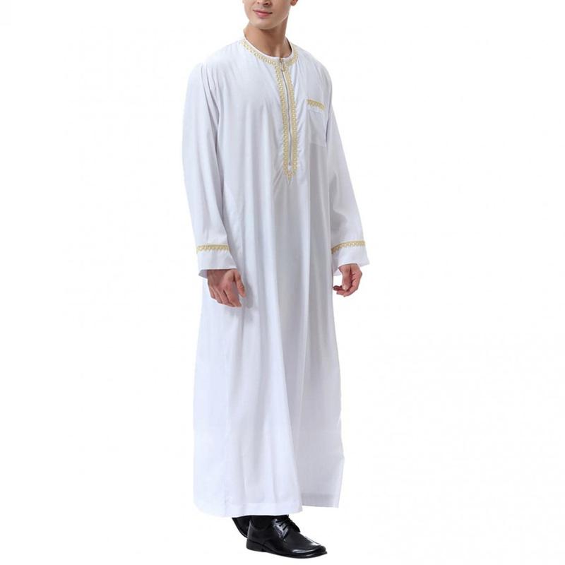 Product Introduction of [Jennifer] New Muslim Middle East Arab Robe Men's round Neck Hot Sale Clothing 30