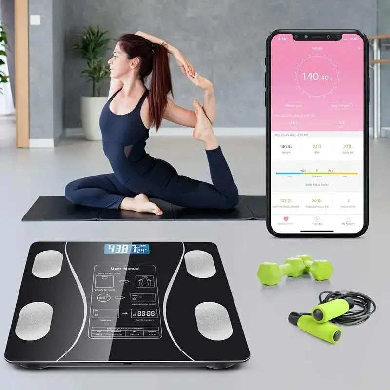 Smart Wireless Digital Body Scale without Batteries, High Precision Digital Body Fat Scale, Household Digital Body Fat Scale Fitness Equipment 5