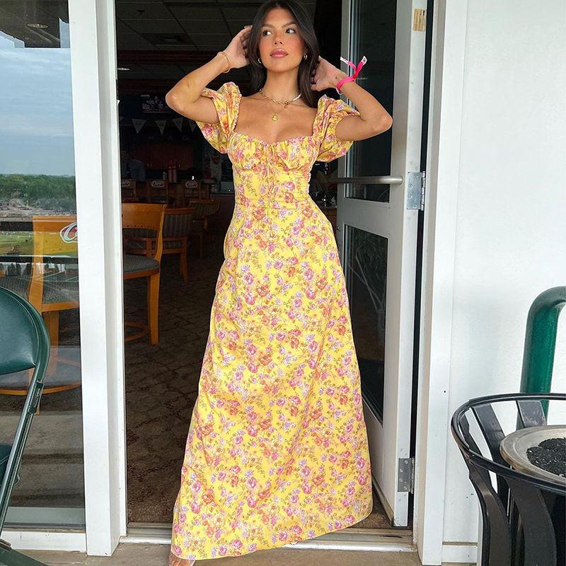 Sexy Vacation Lace Up Backless Square Neck One Step Skirt Dresses Sexy Vacation Lace Up Backless Square Neck One Step Skirt Dresses