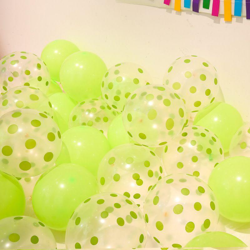 Product Introduction of 12-Inch Thick Ins Transparent Color Polka Dot Balloon Baby Children's Birthday Party Decoration Layout Latex Balloon 4