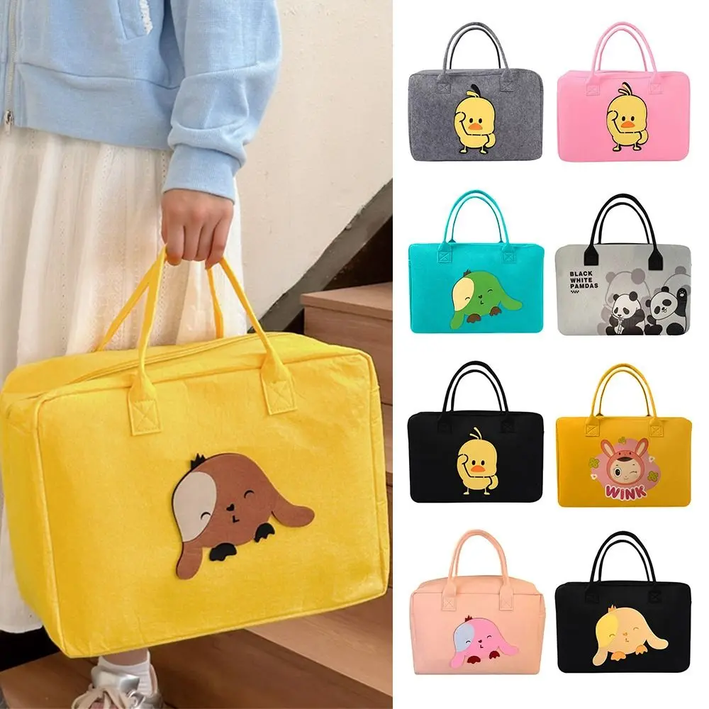Beg Kembara Terasa Kartun, Rekaan Comel, Kapasiti Besar, Boleh Digunakan Semula, Beg Bahu, Beg Simpanan, Beg Tote, Sesuai untuk Perjalanan