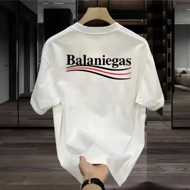 100% cotton short sleeve T-shirt men's new trend loose crew neck t-shirt