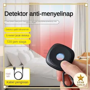 Kamera Tersembunyi Anti Spy Infrared / Alat Pendeteksi Spycam Mini Portable, 2 Mode Sensitivitas, Scanner Privasi USB Type-C