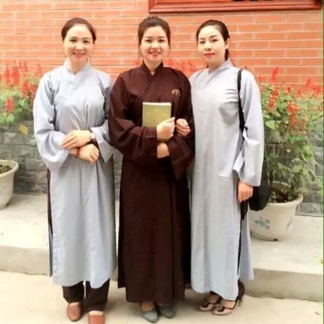 ĐỒ LAM ĐI CHÙA - ÁO TRÀNG PHẬT TỬ TRUYỀN THỐNG VẢI KATE LOẠI 1 Nữ Dress 1