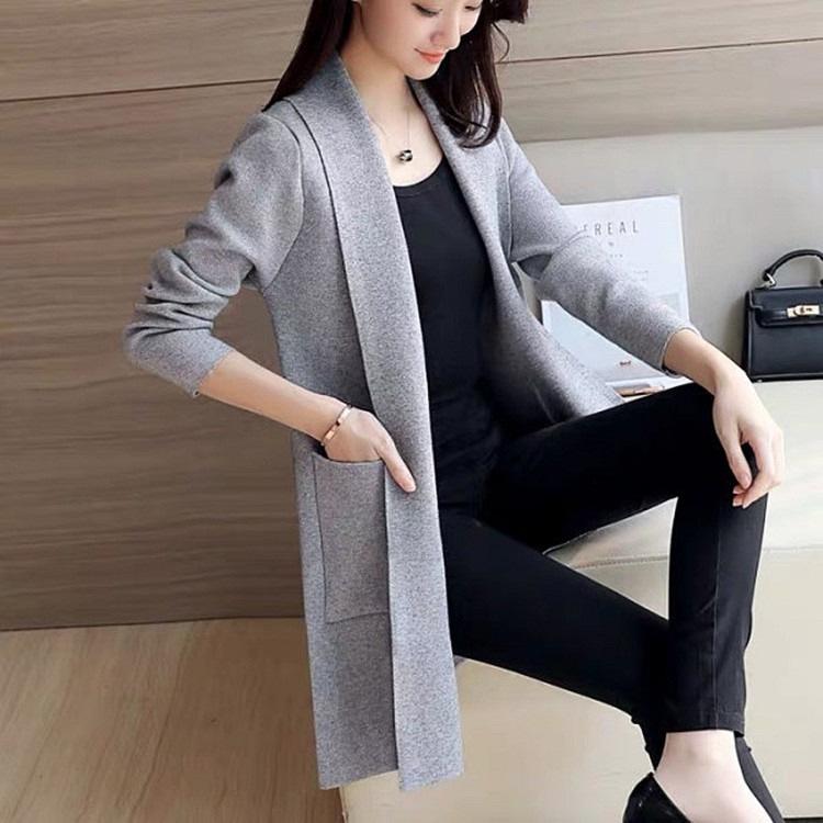 Product Introduction of Áo Len Nữ, Ngoại Cỡ, Phong Cách Mùa Xuân Và Mùa Thu, Hàng Mới Về, Dáng Rộng Vừa Vặn, Có Túi, Dài Trung Bình Dài Tay, Áo Khoác Cardigan Tup, Thích Hợp Cho Nữ Top Women 8