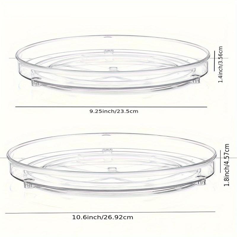 9.25" Clear Non-skid Lazy Susan Organizer, Turntable Rack for Kitchen Cabinet, Summer Pantry Storage Organization, Fridge, Bathroom Closet, Makeup Organizer, Kitchen Organization 2