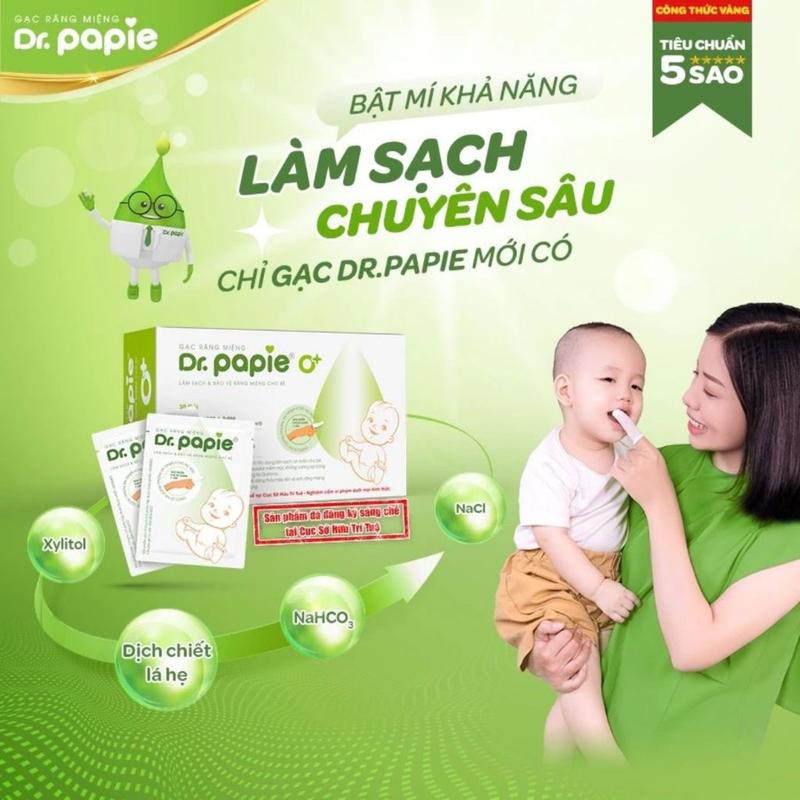 Gạc rơ lưỡi Dr. Papie cho bé từ sơ sinh hộp 30 gói - Nimo 1