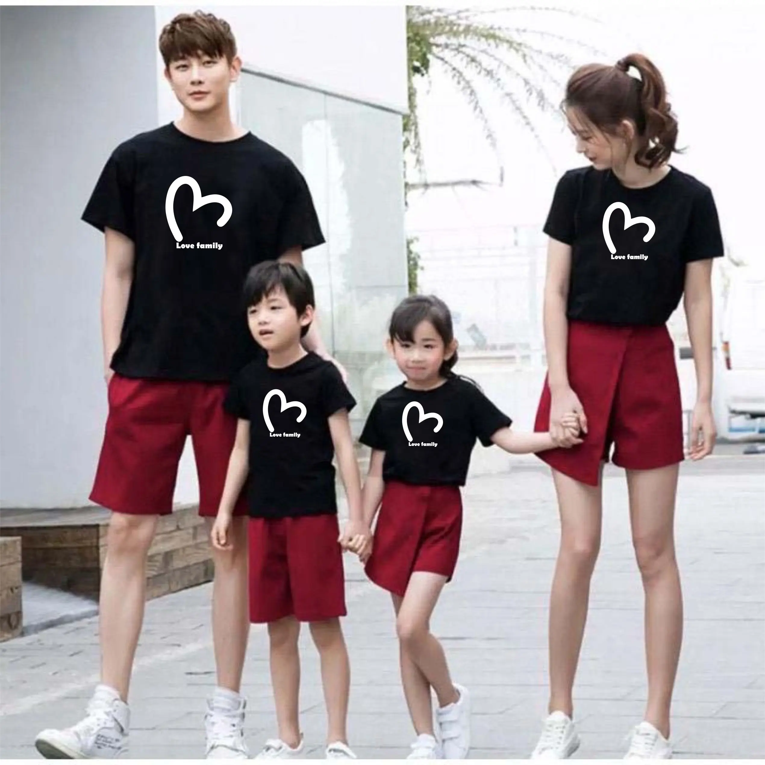 Kaos love family / kaos keluarga 466 / kaos anak2 dan dewasa / harga satuan Atasan Couple