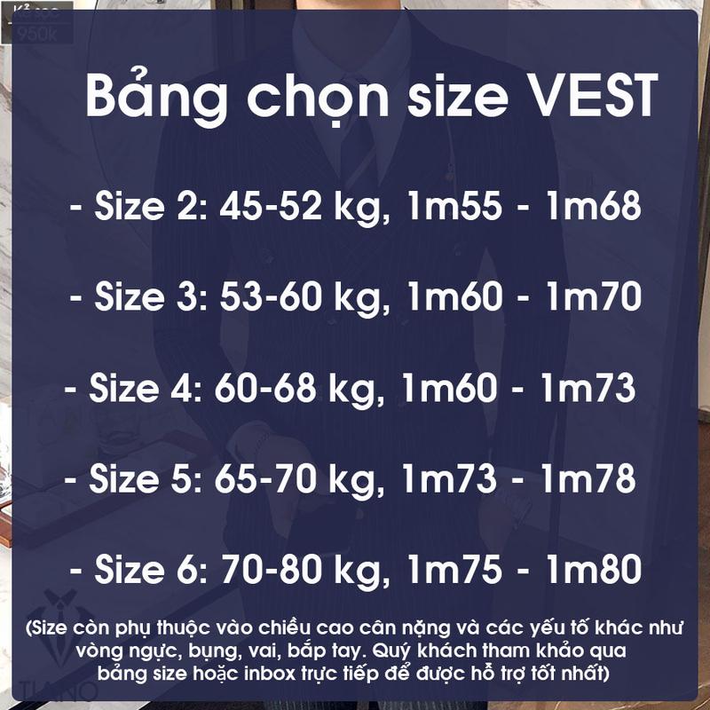 <Tặng cavat> VEST nam cao cấp - Bộ vest đen - Quần đai tăng chỉnh cạp 5