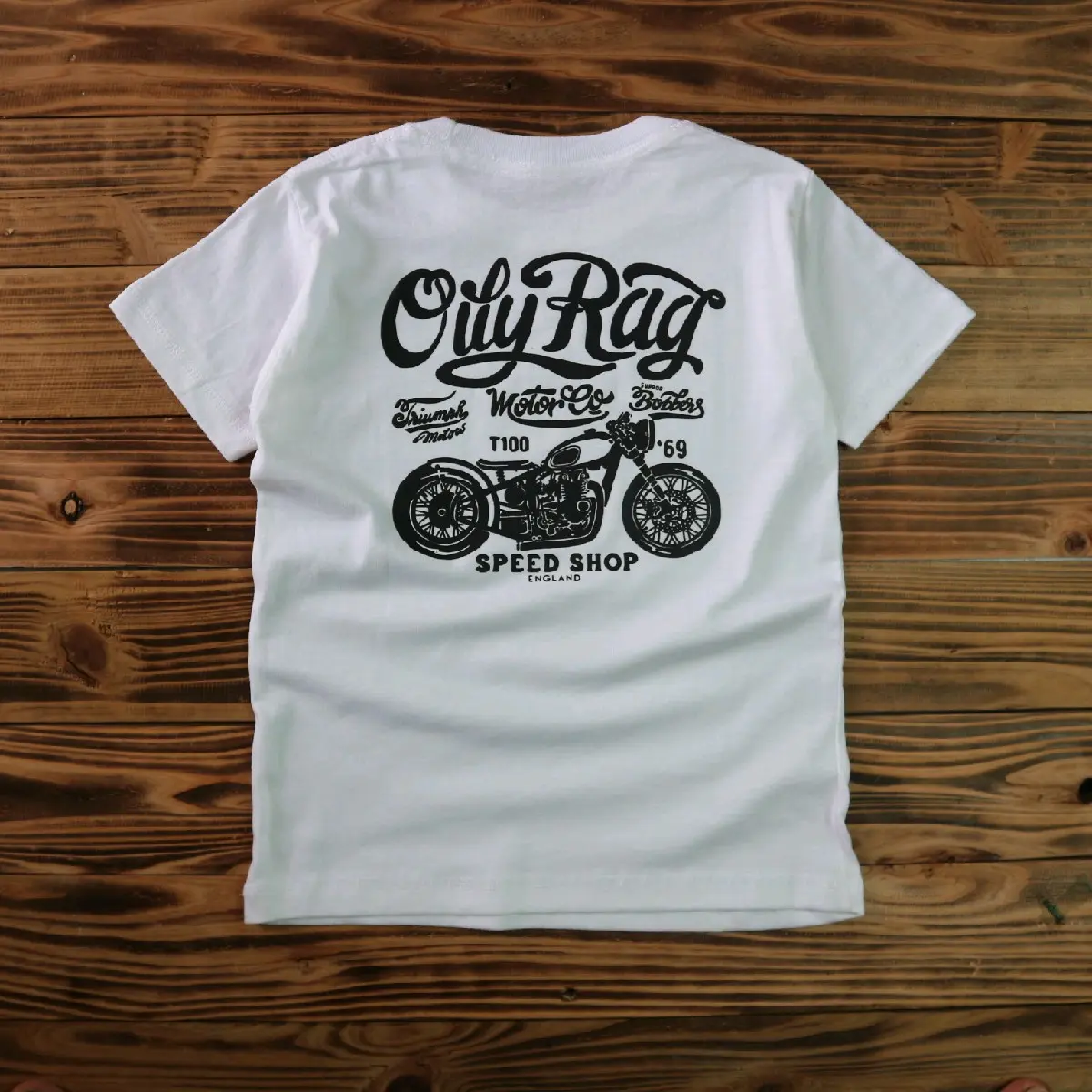 kaos anak, kaos anak premium Hitam Putih motif rider