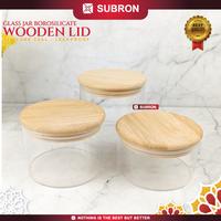 Gambar SUBRON Toples Jar Kaca Borosilicate Wooden Lid 350ml 450ml 600ml Wadah Kue Makanan Food Grade - MODEL A dari SUBRON KITCHENWARE Kab. Bandung 4 Tokopedia