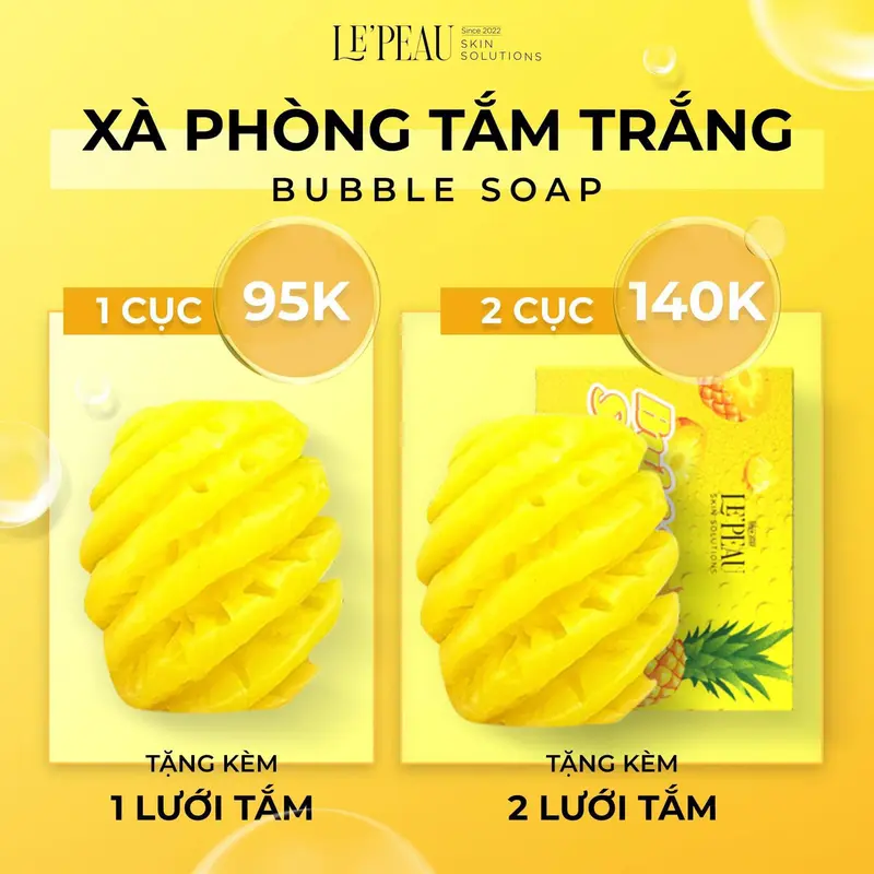 (MUA 1 TẶNG 1) Soap Trái Khóm Hỗ Trợ Sáng Da = Xà Bông Tắm Hỗ Trợ Sáng Da 65Gram - Le'Peau 3