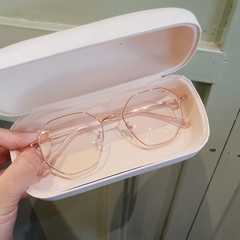    Mã LG03   Gọng Kính Lục Giác Không Han Gỉ - Phù hợp mặt Vừa và TO   Kèm Hộp + Khăn lau   eyewear 