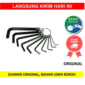 KUNCI L SET HEX KEY RING 1 2 3 4 5 6 7 8 9 10 mm 10in1 Tools Wrench