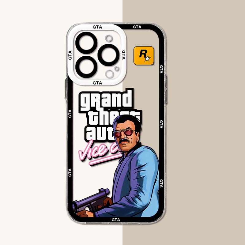 Product Introduction of Ốp Điện Thoại Gta Vice City, Trò Chơi Nóng Bỏng Sang Trọng, Ốp TPU Mềm Trong Suốt, Tương Thích Với iPhone 16, 15, 14, 13, 12, 11, Mini, Pro Max, X, XR, XSMax, 6S, 6, 7, 8 Plus, SE 7