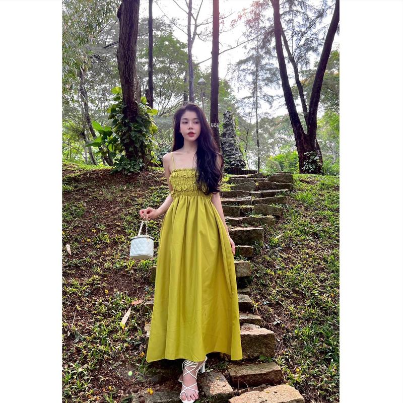 [SALE MẠNH ]- Đầm 2 dây nhún dáng dài nhẹ nhàng 3