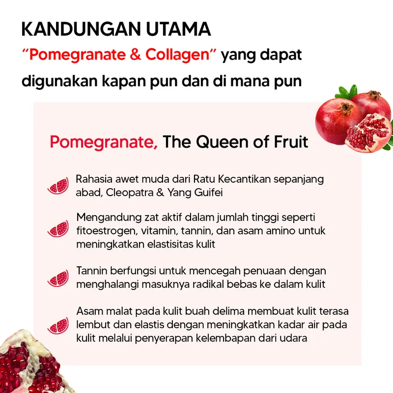 ENPRANI Wrinkle Care Pomegranate Collagen Stick acid wajah Hyaluronic Mencerahkan Aging 4