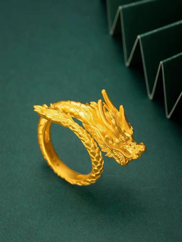 Product Introduction of Vietnam Men's Domineering Dragon Ring Zodiac Dragon Opening Ring Bracelet 2