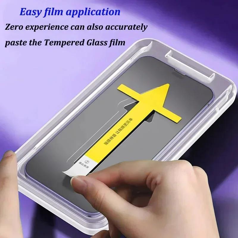 Kính Cường Lực Cao Cấp, Độ Phân Giải 8K, Dành Cho iPhone 15, 14, 13, 12, 11, Pro Max, XS MAX Và 15 Plus, Bảo Vệ Màn Hình, Có Nắp Gắn Căn Chỉnh, Bao Gồm 1-2 Chiếc 1