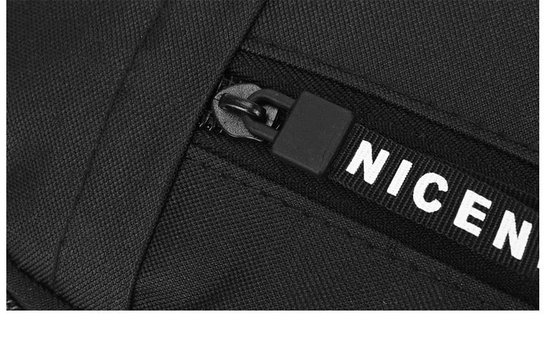 Product Introduction of 2025 new solid color chest bag men's trendy brand men's shoulder bag shoulder bag Oxford cloth casual bag small backpack 3