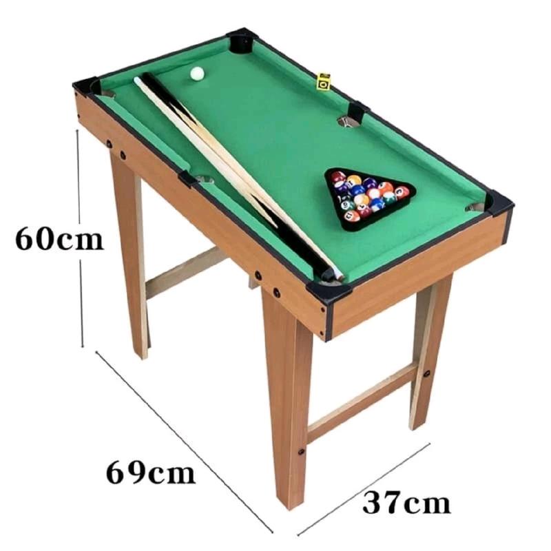 Video Quay Thật Bàn Mini Gỗ Cỡ Lớn 69x37x60cm Bàn Bi A 6 Lỗ Chân Cao Cho Trẻ Em Loại To ban bida billiards Đồ Chơi Toy