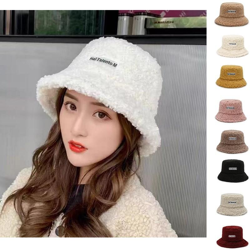  Mũ bucket lông cừu mềm mại Nón tai bèo retro phong cách Hàn Quốc giữ ấm thu đông ulzzang MM58 