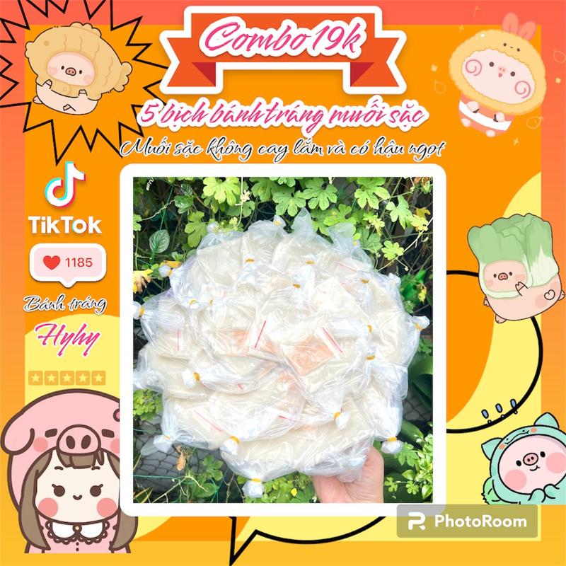 Bánh Tráng Phơi Sương Muối Sặc nhà Hyhy Combo 19k/5 bịch - Đồ Ăn Vặt Snacks Thức Ăn Food banh  trang muoi sac combobanh  trang phoisuong